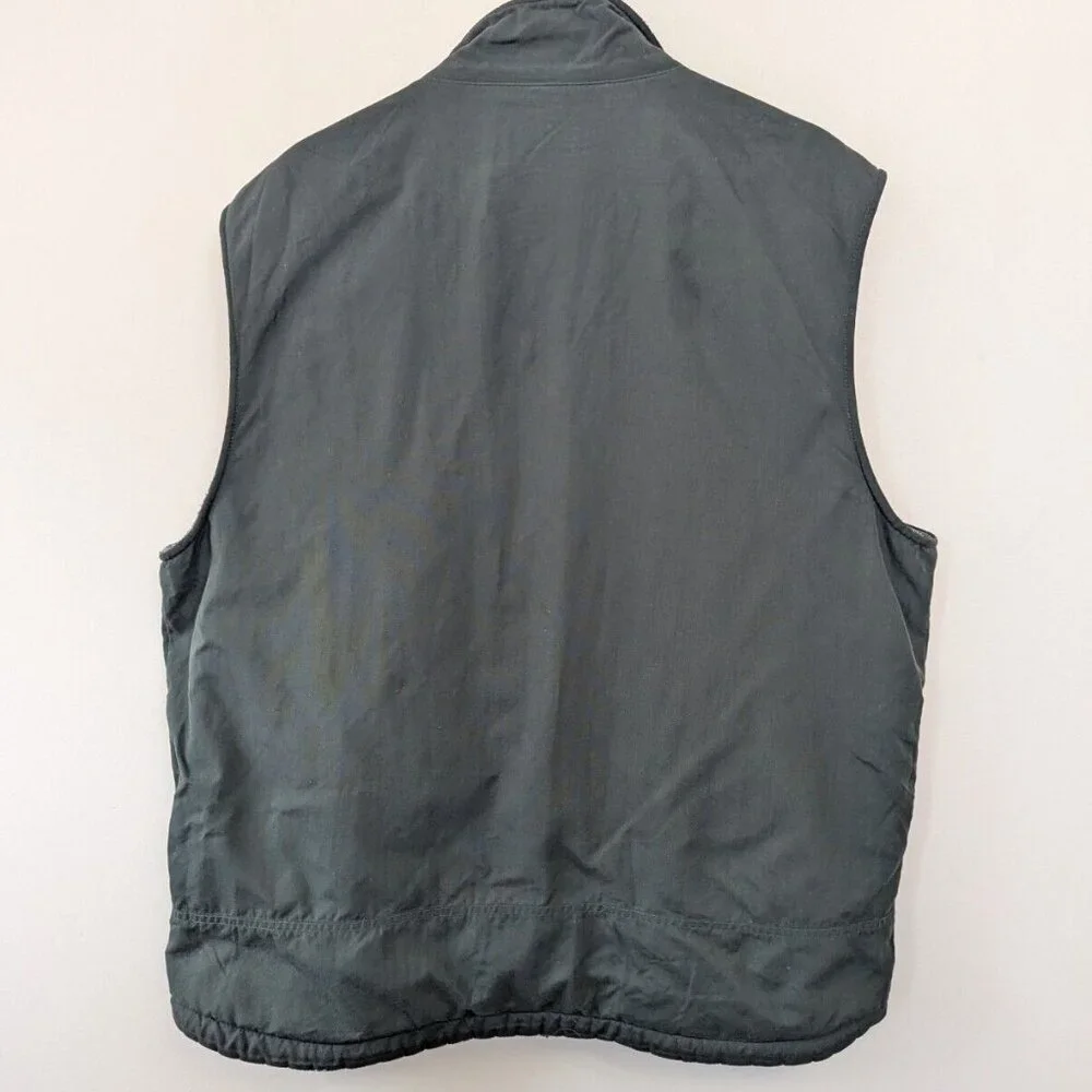 Vintage Abercrombie & Fitch Vest‎ Mens L Green Nylon Fleece Lined Y2K